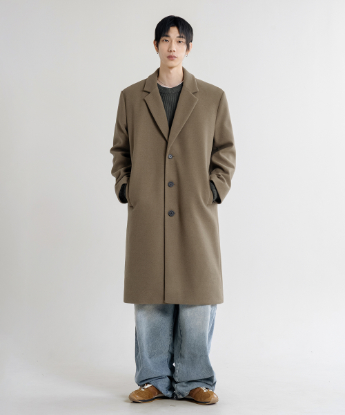 LEMAIN SECOND（リメインセカンド）の「WOOL BLEND OVERFIT SINGLE COAT [BEIGE]（チェスターコート・メンズ・その他・LARGE/X-LARGE/MEDIUM）」の2枚目の写真