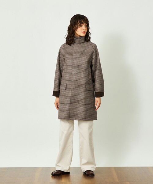 MACKINTOSH PHILOSOPHY(マッキントッシュ フィロソフィー)の「GREY LABEL 【SOMERFORD(サマーフォード)】ライトメルトンチェック製(ステンカラーコート・レディース・ブラウン系その他5/チャコールグレー・2/6)」の6枚目の写真