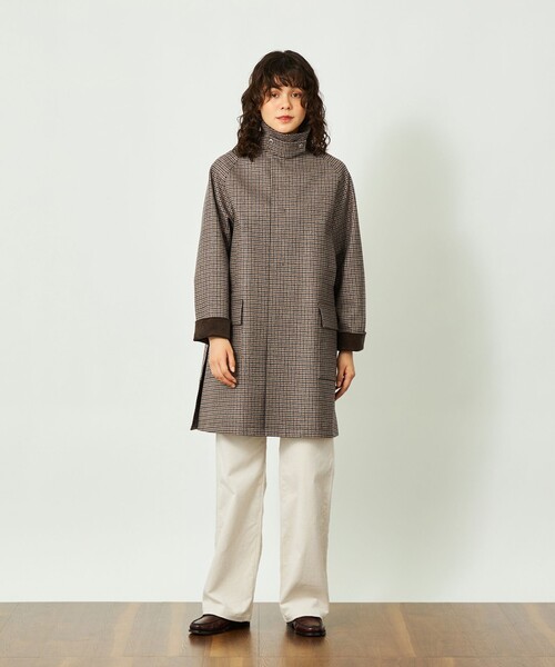 MACKINTOSH PHILOSOPHY(マッキントッシュ フィロソフィー)の「GREY LABEL 【SOMERFORD(サマーフォード)】ライトメルトンチェック製(ステンカラーコート・レディース・ブラウン系その他5/チャコールグレー・2/6)」の7枚目の写真