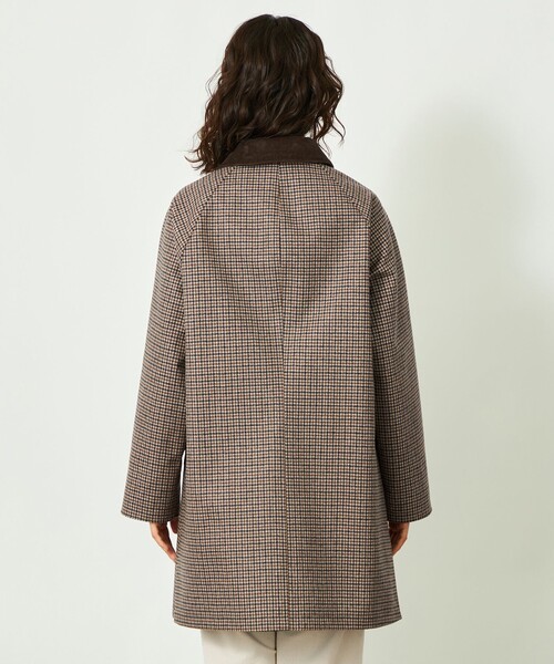 MACKINTOSH PHILOSOPHY(マッキントッシュ フィロソフィー)の「GREY LABEL 【SOMERFORD(サマーフォード)】ライトメルトンチェック製(ステンカラーコート・レディース・ブラウン系その他5/チャコールグレー・2/6)」の10枚目の写真