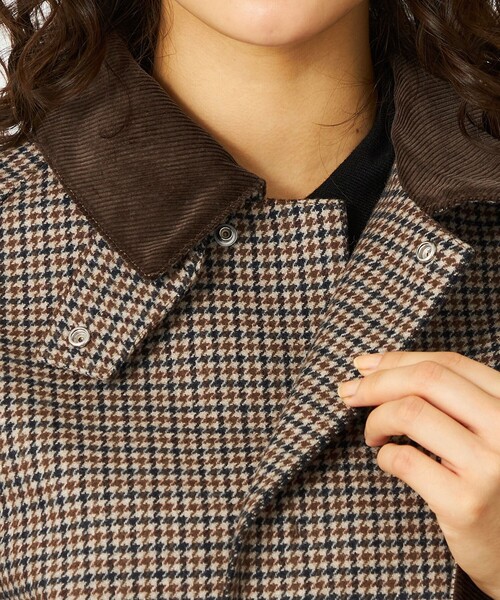 MACKINTOSH PHILOSOPHY(マッキントッシュ フィロソフィー)の「GREY LABEL 【SOMERFORD(サマーフォード)】ライトメルトンチェック製(ステンカラーコート・レディース・ブラウン系その他5/チャコールグレー・2/6)」の11枚目の写真