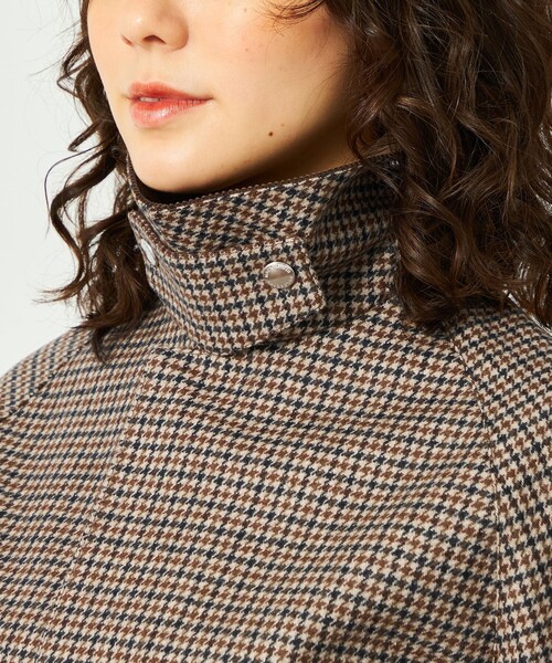 MACKINTOSH PHILOSOPHY(マッキントッシュ フィロソフィー)の「GREY LABEL 【SOMERFORD(サマーフォード)】ライトメルトンチェック製(ステンカラーコート・レディース・ブラウン系その他5/チャコールグレー・2/6)」の12枚目の写真