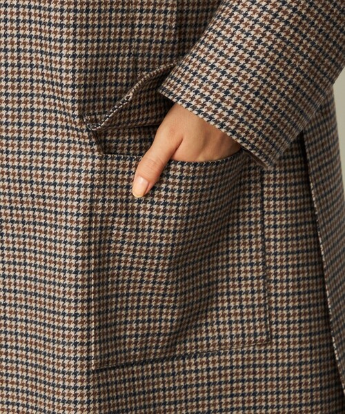 MACKINTOSH PHILOSOPHY(マッキントッシュ フィロソフィー)の「GREY LABEL 【SOMERFORD(サマーフォード)】ライトメルトンチェック製(ステンカラーコート・レディース・ブラウン系その他5/チャコールグレー・2/6)」の13枚目の写真