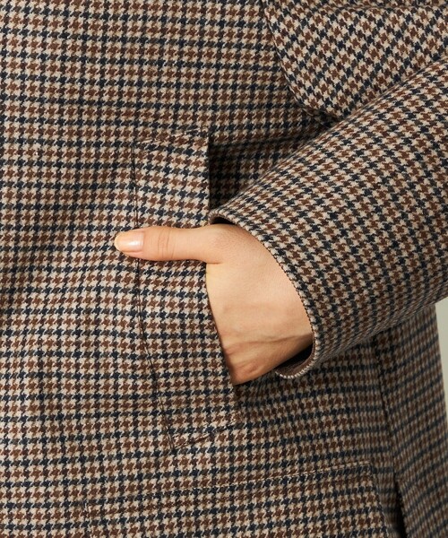 MACKINTOSH PHILOSOPHY(マッキントッシュ フィロソフィー)の「GREY LABEL 【SOMERFORD(サマーフォード)】ライトメルトンチェック製(ステンカラーコート・レディース・ブラウン系その他5/チャコールグレー・2/6)」の14枚目の写真