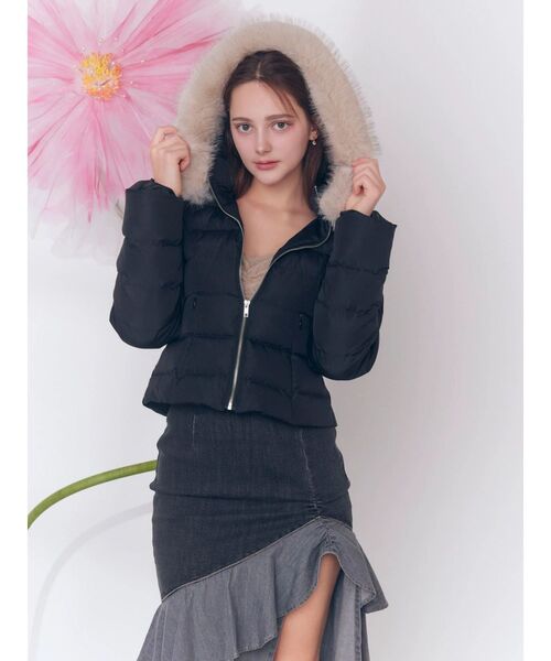 EATME(イートミー)の「キルティングラインダウンブルゾン(ダウンジャケット/コート・レディース・ピンク/ブラック/アイボリー・FREE)」の6枚目の写真