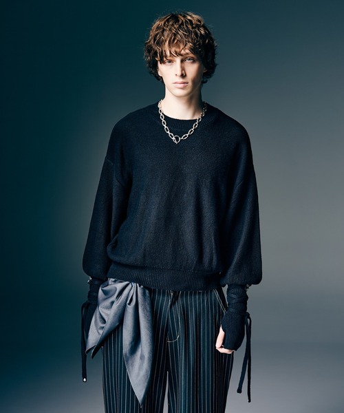 glamb（グラム）の「Blow Creed Knit / ブロウクリードニット（ニット/セーター・メンズ・イエロー/レッド/ブラック・M/L）」の2枚目の写真