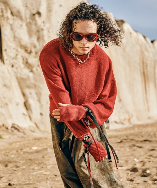 glamb（グラム）の「Blow Creed Knit / ブロウクリードニット（ニット/セーター・メンズ・イエロー/レッド/ブラック・M/L）」の21枚目の写真