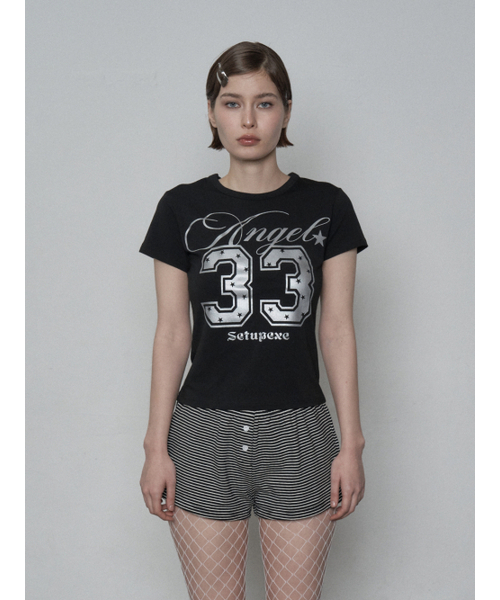 SETUP-EXE(セットアップイーエックスイー)の「33 ANGEL TOP / BLACK(Tシャツ/カットソー・レディース・その他・OS)」の1枚目の写真