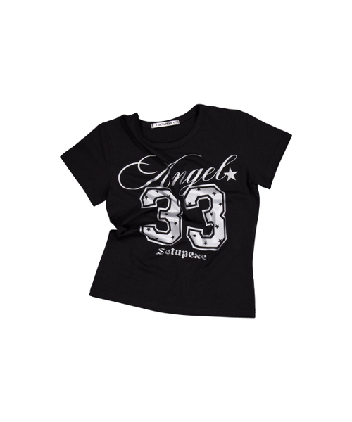 SETUP-EXE(セットアップイーエックスイー)の「33 ANGEL TOP / BLACK(Tシャツ/カットソー・レディース・その他・OS)」の2枚目の写真