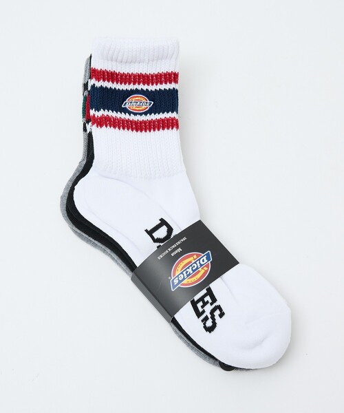 ABAHOUSE（アバハウス）の「【Dickies/ディッキーズ】3PSET定番ソックス/底パイル刺繍（ソックス/靴下・メンズ・ホワイト系その他/その他・フリー）」の2枚目の写真