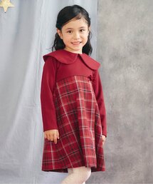 apres les cours | 【リンク】ケープカラーチェックワンピース_ジュニア対応(ワンピース)