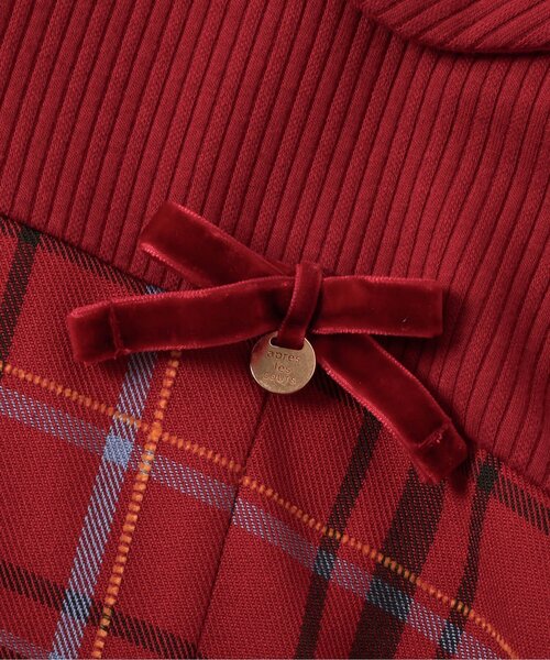 apres les cours（アプレレクール）の「【リンク】ケープカラーチェックワンピース_ジュニア対応（ワンピース・キッズ・レッド/サックスブルー・80/90/100/110/120/130/140）」の13枚目の写真