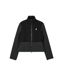 HIGH-NECK QUILTED JACKET - BLACK