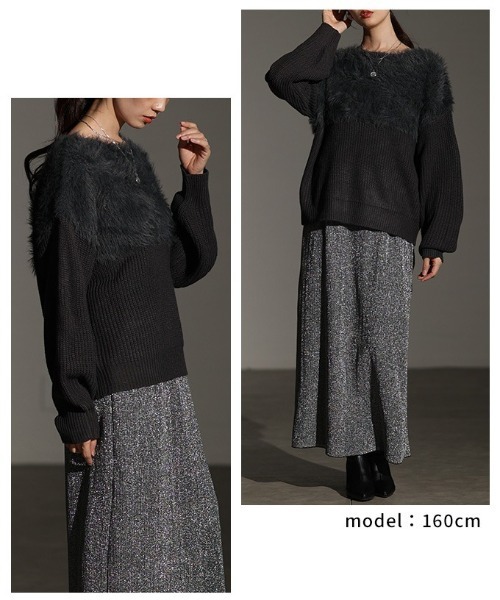 Sawa a la mode(サワアラモード)の「シャギー×リブニットセーター(ニット/セーター・レディース・グレー/グレイッシュベージュ・FREE)」の18枚目の写真