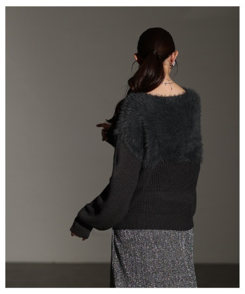 Sawa a la mode(サワアラモード)の「シャギー×リブニットセーター(ニット/セーター・レディース・グレー/グレイッシュベージュ・FREE)」の20枚目の写真