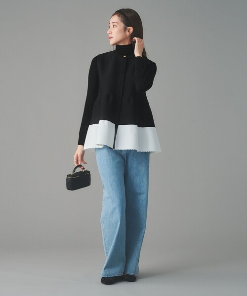 UNITED ARROWS（ユナイテッドアローズ）の「ペプラム ニットベスト（ベスト・レディース・オフホワイト/ネイビー/ブラック・FREE）」の8枚目の写真