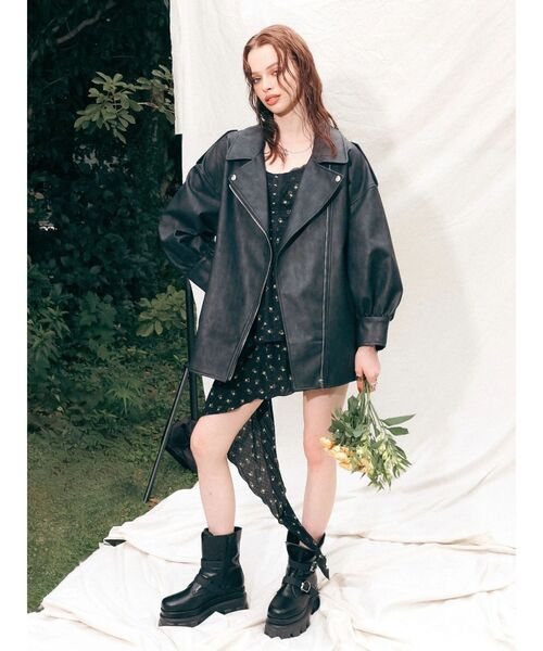 EVRIS（エヴリス）の「ダブルベルトバックルデザインワークブーツ（ブーツ・レディース・ブラック/ブラウン・SMALL/MEDIUM/LARGE）」の5枚目の写真