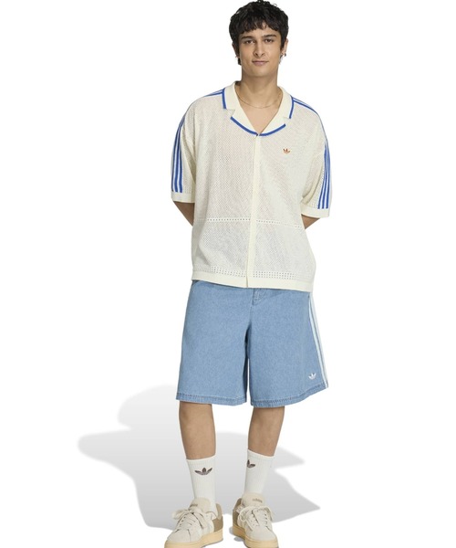 adidas（アディダス）の「adidas KNITTED RESORT SHIRT / アディダス ニット リゾート シャツ（シャツ/ブラウス・メンズ・ホワイト・XXL/M/S/L/XL）」の5枚目の写真