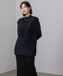 シャギーチュニックリブワンピースセット