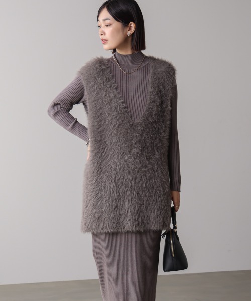 Bou Jeloud（ブージュルード）の「シャギーチュニックリブワンピースセット（ワンピース・レディース・グレー/チャコールグレー/ブラック・FREE）」の16枚目の写真