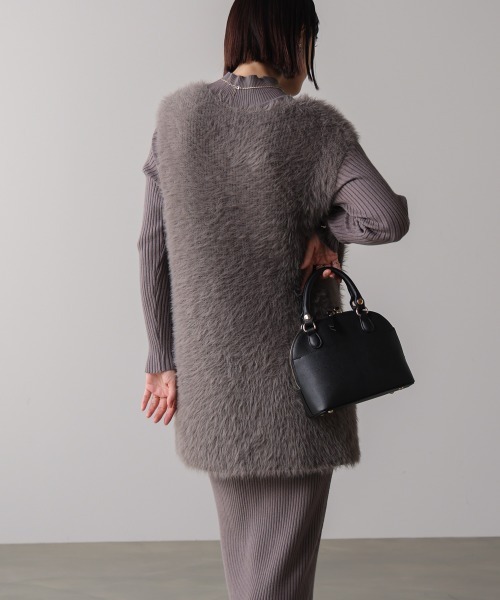 Bou Jeloud（ブージュルード）の「シャギーチュニックリブワンピースセット（ワンピース・レディース・グレー/チャコールグレー/ブラック・FREE）」の13枚目の写真