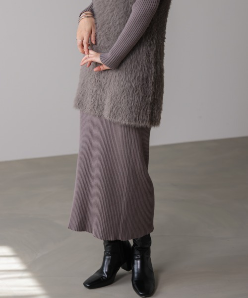 Bou Jeloud（ブージュルード）の「シャギーチュニックリブワンピースセット（ワンピース・レディース・グレー/チャコールグレー/ブラック・FREE）」の11枚目の写真