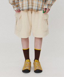 Golden cargo sweat shorts_Ivory