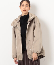 Gabardine K.T | 〔 +サイズ 〕 二重織サテン フード付きブルゾン(その他アウター)