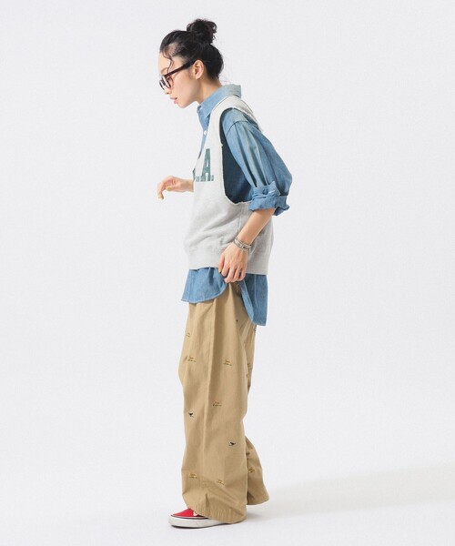 BEAMS BOY（ビームスボーイ）の「カットオフ スウェット ベスト（ベスト・レディース・ナチュラル/サックスブルー・ONE SIZE）」の7枚目の写真