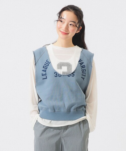 BEAMS BOY（ビームスボーイ）の「カットオフ スウェット ベスト（ベスト・レディース・ナチュラル/サックスブルー・ONE SIZE）」の18枚目の写真