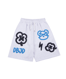 DOUBLE JD（ダブルジェイディー）の「クローバーフラワーショートパンツ（ライトグレー）（その他パンツ）」