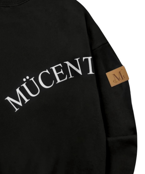 MUCENT（ムセント）の「レザーポイントシグネチャースウェット男女共用（2カラー）（スウェット・レディース・グレー/ブラック・SMALL/LARGE）」の5枚目の写真