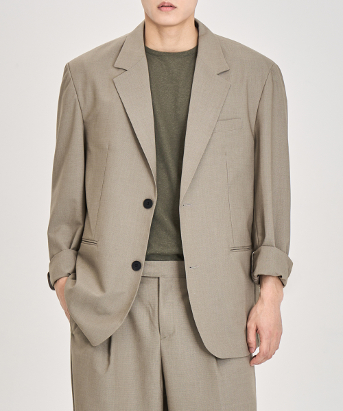PRAIRIE(KR)(プレーリー)の「エアフロー ルーズフィット ブレザー (ライトカーキ)(テーラードジャケット・メンズ・オリーブ・SMALL/MEDIUM/LARGE)」の9枚目の写真
