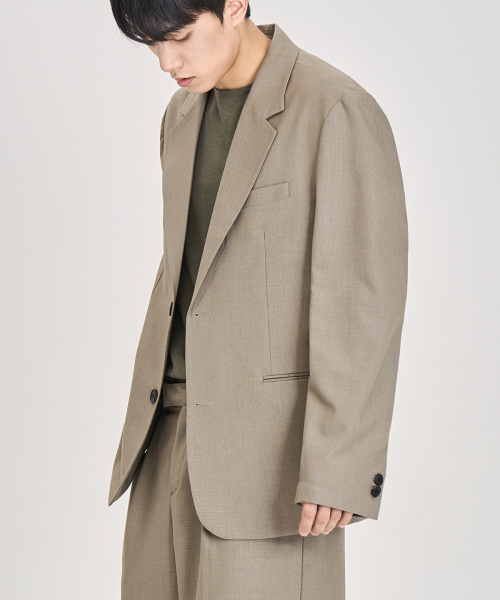 PRAIRIE(KR)(プレーリー)の「エアフロー ルーズフィット ブレザー (ライトカーキ)(テーラードジャケット・メンズ・オリーブ・SMALL/MEDIUM/LARGE)」の10枚目の写真