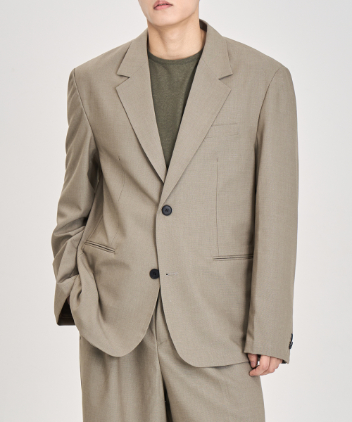 PRAIRIE(KR)(プレーリー)の「エアフロー ルーズフィット ブレザー (ライトカーキ)(テーラードジャケット・メンズ・オリーブ・SMALL/MEDIUM/LARGE)」の11枚目の写真