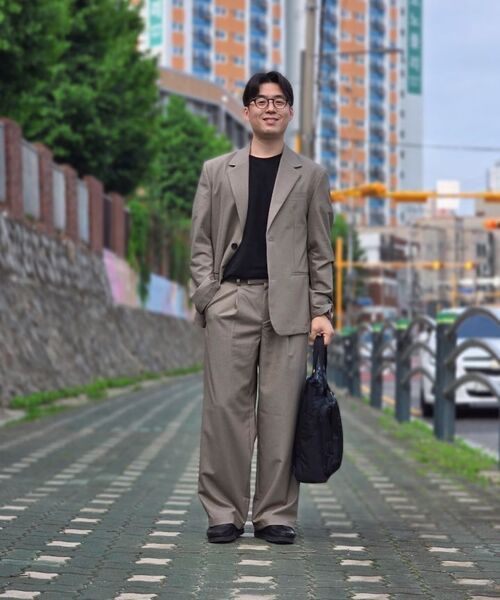 PRAIRIE(KR)(プレーリー)の「エアフロー ルーズフィット ブレザー (ライトカーキ)(テーラードジャケット・メンズ・オリーブ・SMALL/MEDIUM/LARGE)」の7枚目の写真