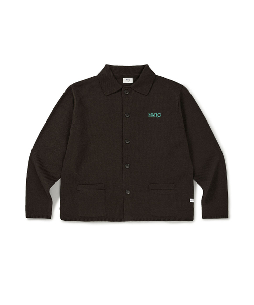 Mmlg BOARD LOGO Knit Cardigan (Brown) — вязаный кардиган Mmlg, коричневый