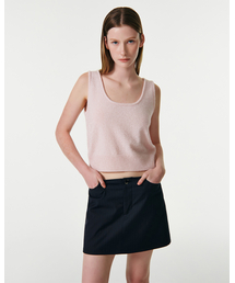 METALLIC SLEEVELESS TOP [LIGHT PINK]