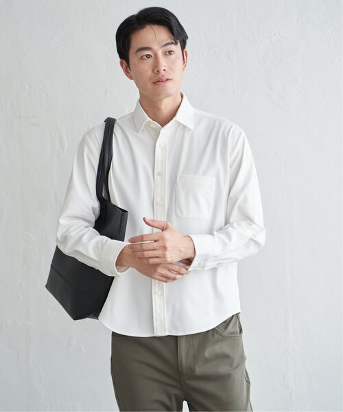 IKKA LOUNGE(イッカラウンジ)の「GOKU楽ワークワッフルスイスカラーシャツ(シャツ/ブラウス・メンズ・ネイビー/ホワイト/グレー・M/L/XL/S)」の16枚目の写真