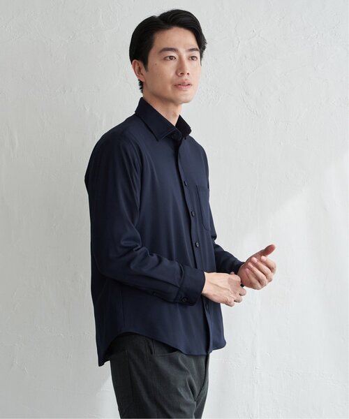 IKKA LOUNGE(イッカラウンジ)の「GOKU楽ワークワッフルスイスカラーシャツ(シャツ/ブラウス・メンズ・ネイビー/ホワイト/グレー・M/L/XL/S)」の20枚目の写真