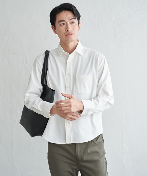 IKKA LOUNGE(イッカラウンジ)の「GOKU楽ワークワッフルスイスカラーシャツ(シャツ/ブラウス・メンズ・ネイビー/ホワイト/グレー・M/L/XL/S)」の5枚目の写真