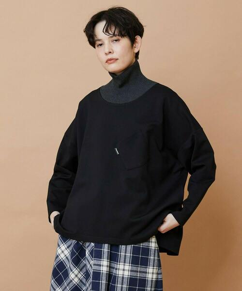 FRAPBOIS（フラボア）の「ロールネック カットソー（Tシャツ/カットソー・レディース・イエロー/アイボリー/ブラック・1/2）」の2枚目の写真