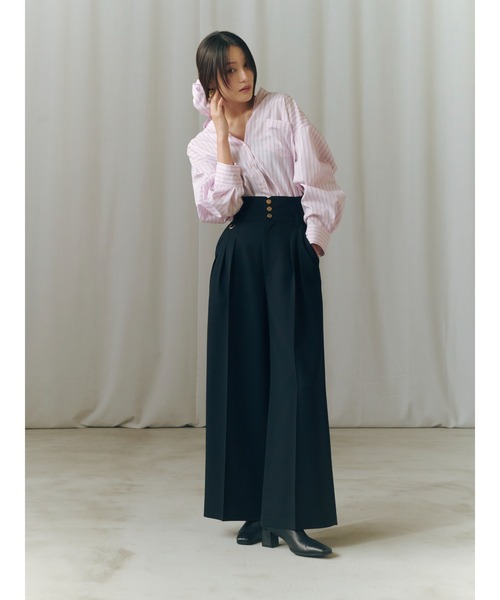 FRAY I.D(フレイアイディー)の「ストライプスタンダードシャツ(シャツ/ブラウス・レディース・ブルー/ピンク・F)」の5枚目の写真