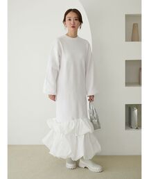 emmi | ニットタフタドッキングOP(ワンピース)