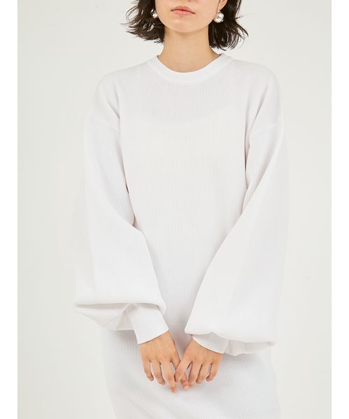 emmi（エミ）の「ニットタフタドッキングOP（ワンピース・レディース・ホワイト/ブラック/ブルー・0/1）」の8枚目の写真