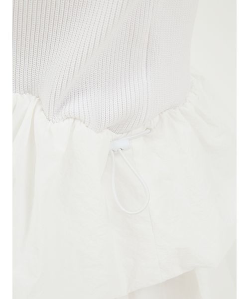 emmi（エミ）の「ニットタフタドッキングOP（ワンピース・レディース・ホワイト/ブラック/ブルー・0/1）」の13枚目の写真