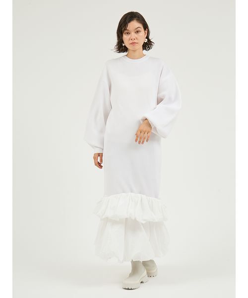 emmi（エミ）の「ニットタフタドッキングOP（ワンピース・レディース・ホワイト/ブラック/ブルー・0/1）」の15枚目の写真