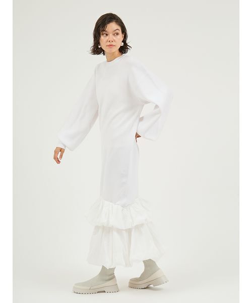 emmi（エミ）の「ニットタフタドッキングOP（ワンピース・レディース・ホワイト/ブラック/ブルー・0/1）」の16枚目の写真