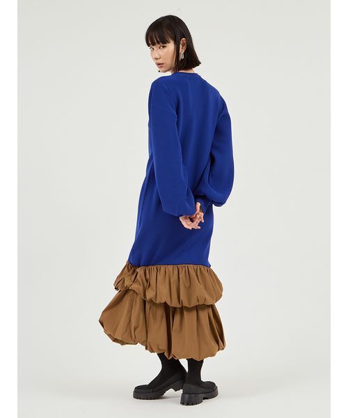 emmi（エミ）の「ニットタフタドッキングOP（ワンピース・レディース・ホワイト/ブラック/ブルー・0/1）」の18枚目の写真