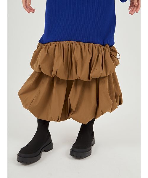 emmi（エミ）の「ニットタフタドッキングOP（ワンピース・レディース・ホワイト/ブラック/ブルー・0/1）」の22枚目の写真